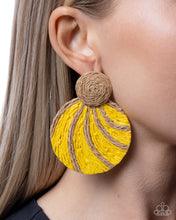 Load image into Gallery viewer, Woven Waltz Yellow Earrings