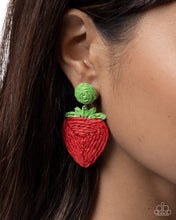 Load image into Gallery viewer, Strawberry Silhouette Red Earrings