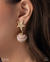 Load image into Gallery viewer, Coastal Craze Gold Clip On Earrings