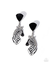 Load image into Gallery viewer, Zebra Zoo Black Earrings