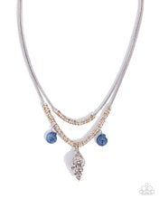 Load image into Gallery viewer, Seashell Sentiment Blue Necklace