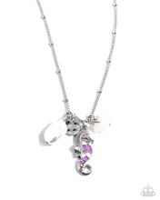 Load image into Gallery viewer, Seahorse Shimmer Purple Necklace