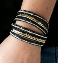 Load image into Gallery viewer, Rock Star Attitude Black w/Gold Double Wrap