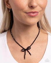 Load image into Gallery viewer, Somebody I Used to Bow Black Necklace