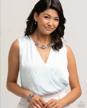 Load image into Gallery viewer, Floral Feature Blue Necklace