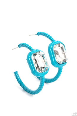 Call Me Trendy Blue Hoop Earrings