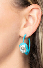 Load image into Gallery viewer, Call Me Trendy Blue Hoop Earrings