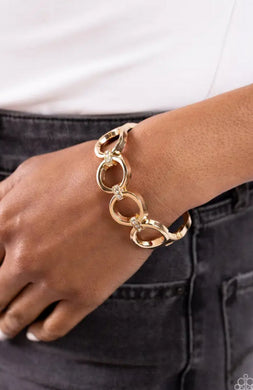 Chic Collection Gold Hinged Bangle