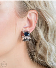 Load image into Gallery viewer, Glamorously Grand Duchess Blue Clip On Earrings