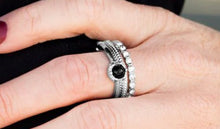 Load image into Gallery viewer, Star Raving Mad Black Skinny Band Ring