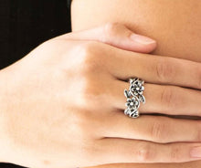 Load image into Gallery viewer, Stop and Smell the Flowers Silver Skinny Band Ring