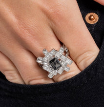 Load image into Gallery viewer, Tastefully Tilted Silver Skinny Band Ring