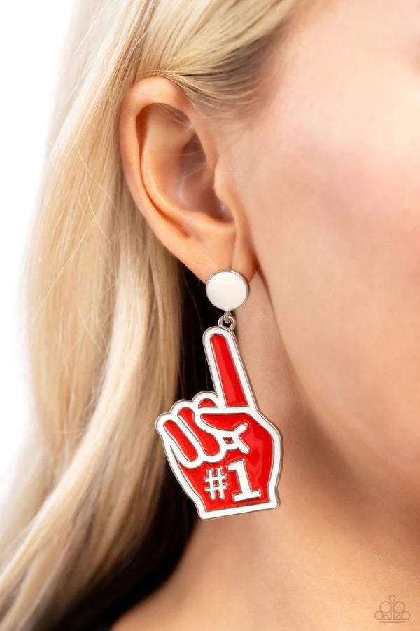 My Number One Red Earring