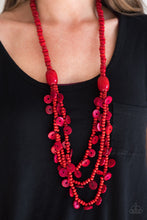 Load image into Gallery viewer, Safari Samba Red Wood Necklace