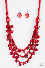 Load image into Gallery viewer, Safari Samba Red Wood Necklace