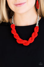 Load image into Gallery viewer, Savannah Surfin Red Seed Bead Necklace