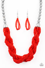Load image into Gallery viewer, Savannah Surfin Red Seed Bead Necklace