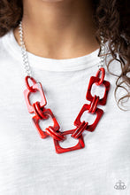 Load image into Gallery viewer, Sizzle Sizzle Acrylic Red Necklace