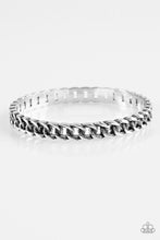 Load image into Gallery viewer, Might and CHAIN Silver Bangle