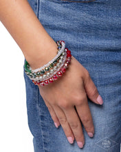 Load image into Gallery viewer, Stacked Surprise Multi (Green &amp; Red) Coil Bracelet