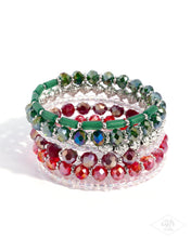 Load image into Gallery viewer, Stacked Surprise Multi (Green &amp; Red) Coil Bracelet