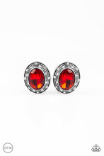 Load image into Gallery viewer, East Side Etiquette Red Clip On Earrings