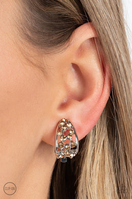 Extra Effervescent Brown Clip On Earrings