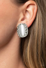 Load image into Gallery viewer, Shimmery Statement White Clip On Earrings