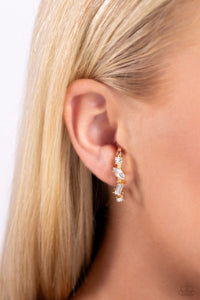 Sliding Shimmer Gold Illusion Earrings