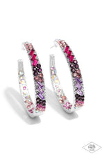 Load image into Gallery viewer, Glitzy by Association Multi/Pink Hoop Earrings
