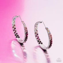 Load image into Gallery viewer, Glitzy by Association Multi/Pink Hoop Earrings