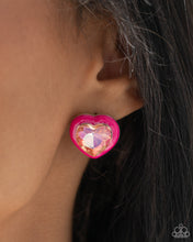 Load image into Gallery viewer, Heartfelt Haute Pink Post Earrings