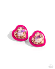 Load image into Gallery viewer, Heartfelt Haute Pink Post Earrings
