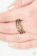 Load image into Gallery viewer, A Square Deal Brass Skinny Band Ring