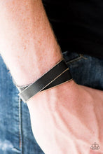 Load image into Gallery viewer, Tough as Leather Black Snap Bracelet