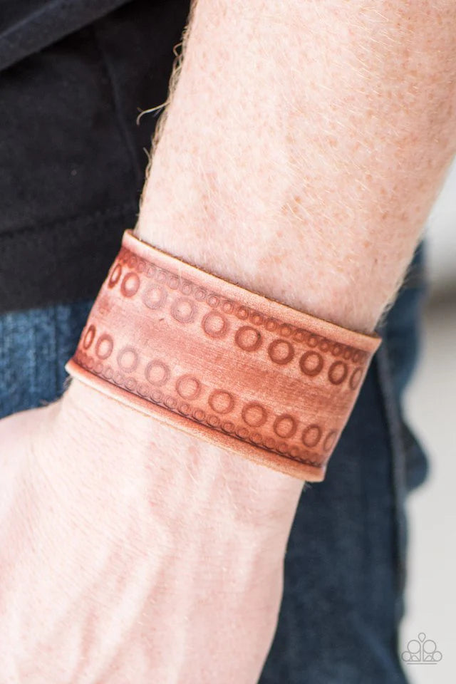 Tough Enough Brown Snap Bracelet