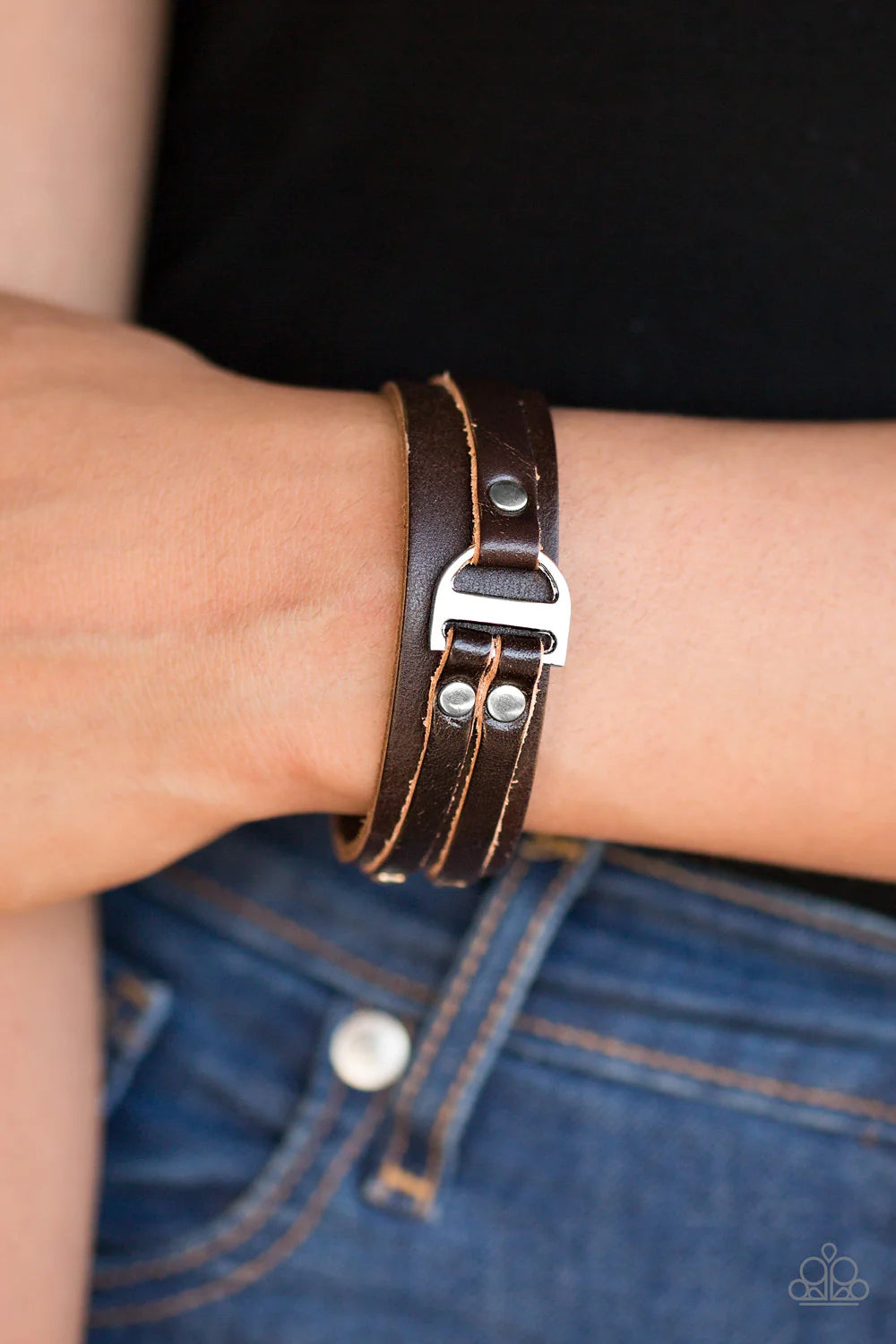 Urban Edge Brown Snap Bracelet