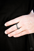 Load image into Gallery viewer, Follow Your Gleams Black Skinny Band Rings