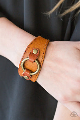 Western Wrangler Light Brown Snap Bracelet