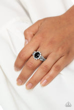 Load image into Gallery viewer, Glitter Garden Black Skinny Band Ring