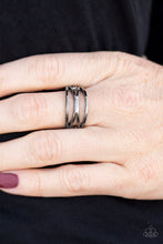 Load image into Gallery viewer, Top Edge Black Skinny Band Ring