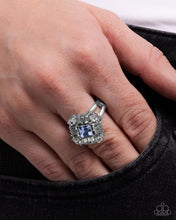 Load image into Gallery viewer, Square Formation Blue Skinny Band Ring