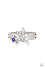 Load image into Gallery viewer, Star Spangled Starlet Blue Skinny Band Ring