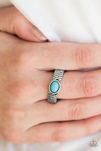 Load image into Gallery viewer, Zebra Zen Blue Skinny Band Ring