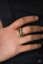 Load image into Gallery viewer, Runways and Rhinestones Brass Skinny Band Ring