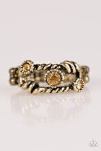 Load image into Gallery viewer, Runways and Rhinestones Brass Skinny Band Ring