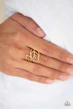 Load image into Gallery viewer, Leaf It All Behind Gold Skinny Band Ring