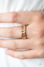 Load image into Gallery viewer, Love is Chain Gold Skinny Band Ring