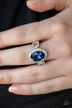 Load image into Gallery viewer, Magnificent Majesty Blue Skinny Band Ring