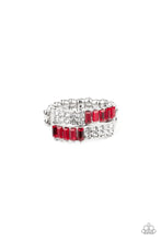 Load image into Gallery viewer, Put Them in Check Red Skinny Band Ring